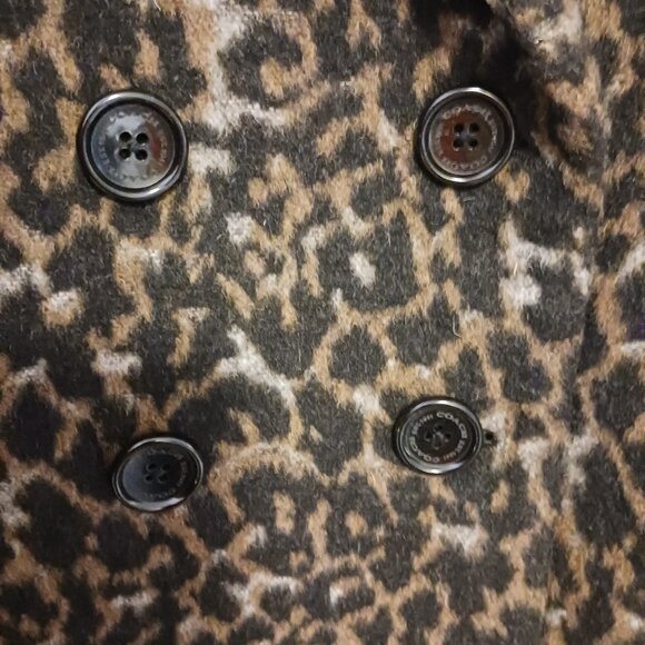 Coach Leopard Print Oversized Coat Size Large, Luxury, Wool Blend, Elevated - Picture 9 of 16